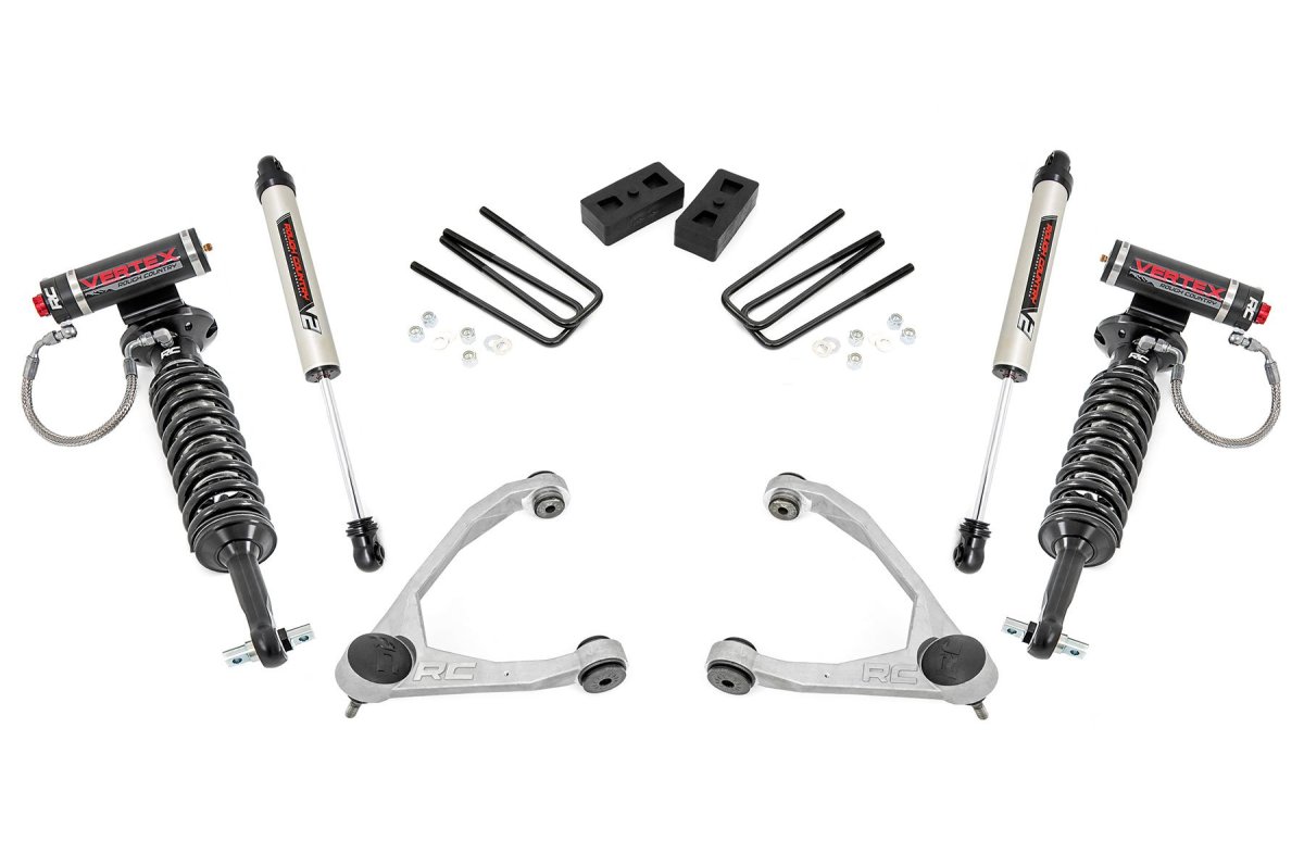 Chevrolet Silverado 1500 Suspension Lift Kit - Rough Country - 3.5 Inch Lift | Forged UCA | Cast Steel | Vertex/V2 - '07-'13